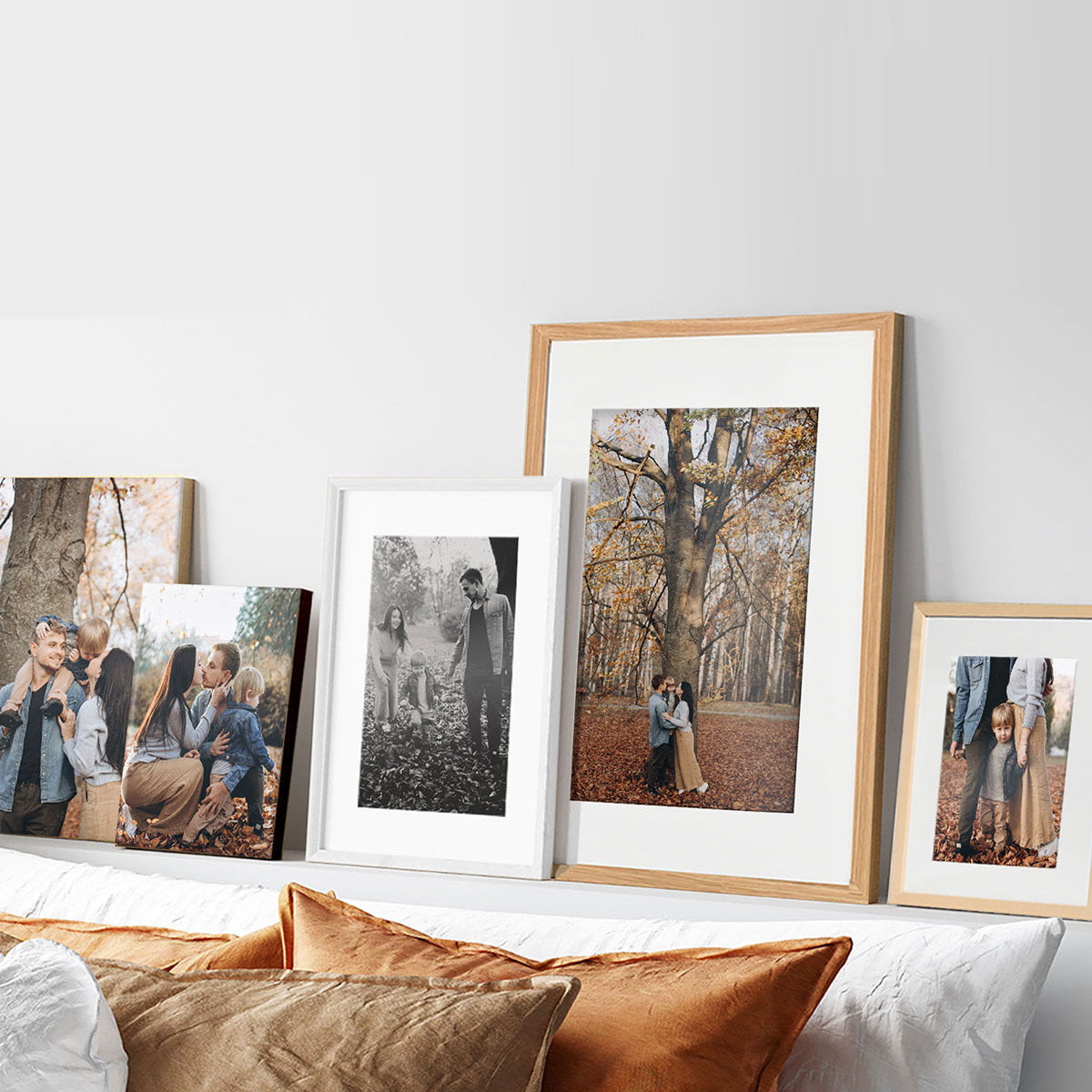 Autumn Photos Printed and Framed, Displayed in Living Room